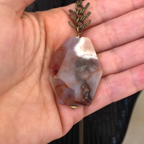 Artisan Made Agate and Copper Necklace - Picture 3 of 3